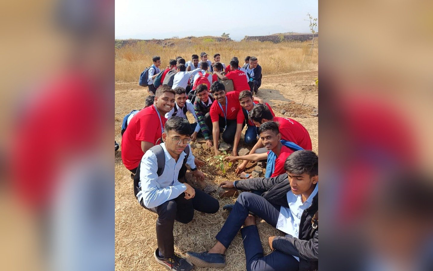 Tree Plantation at Malhar Gad on 06th February 2024 By First year E & TC students