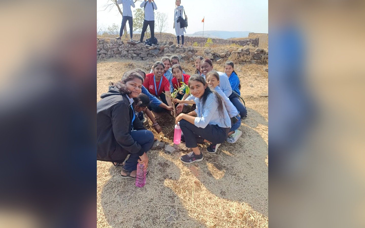 Tree Plantation at Malhar Gad on 06th February 2024 By First year E & TC students