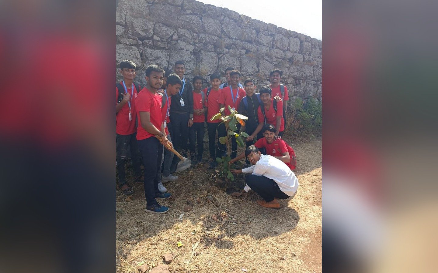 Tree Plantation at Malhar Gad on 06th February 2024 By First year E & TC students